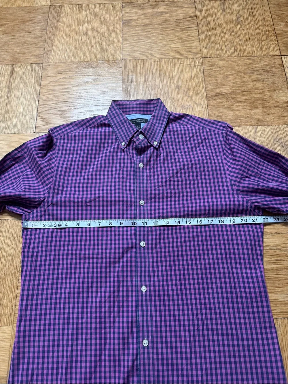 Banana Republic Mens Large Soft Wash Tailored Slim Fit Shirt Button Long Sleeve